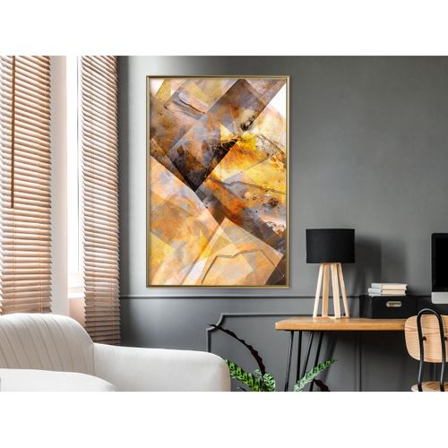 Affiche Murale Encadrée "amber Power" 40 X 60 Cm Doré