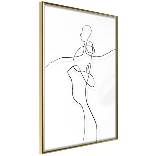 Affiche Murale Encadrée "entanglement" 30 X 42 Cm Doré