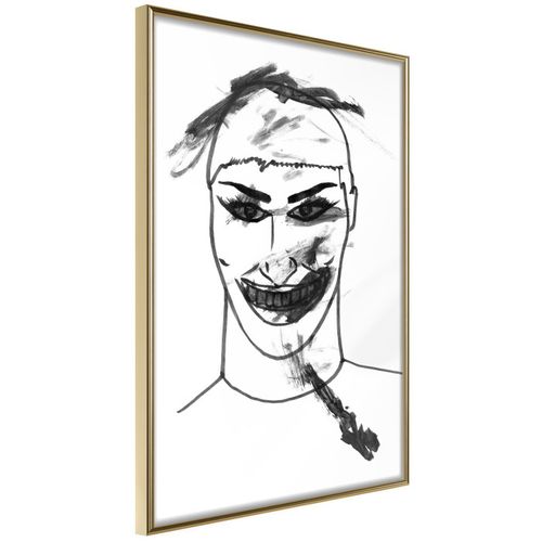 Affiche Murale Encadrée "scary Clown" 40 X 60 Cm Doré