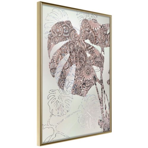 Affiche Murale Encadrée "ornamented Monstera" 21 X 30 Cm Doré