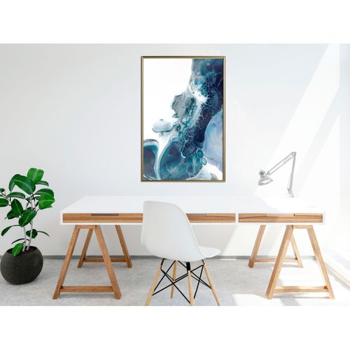 Affiche Murale Encadrée "acrylic Pouring I" 40 X 60 Cm Doré