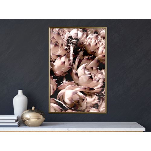 Affiche Murale Encadrée "autumnal Flowers" 40 X 60 Cm Doré