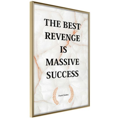 Affiche Murale Encadrée "the Best Motivation" 40 X 60 Cm Doré