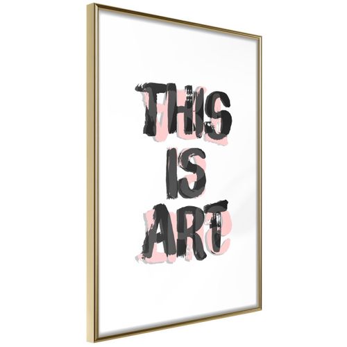 Affiche Murale Encadrée "art" 30 X 42 Cm Doré