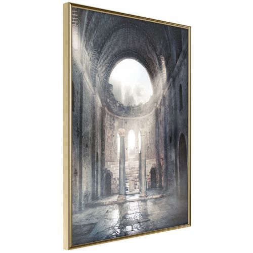 Affiche Murale Encadrée "ruins Of à Cathedral" 40 X 60 Cm Doré