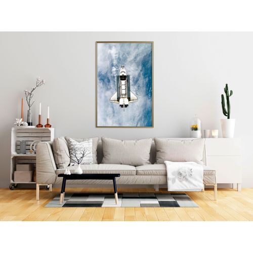 Affiche Murale Encadrée "shuttle Flight" 40 X 60 Cm Doré