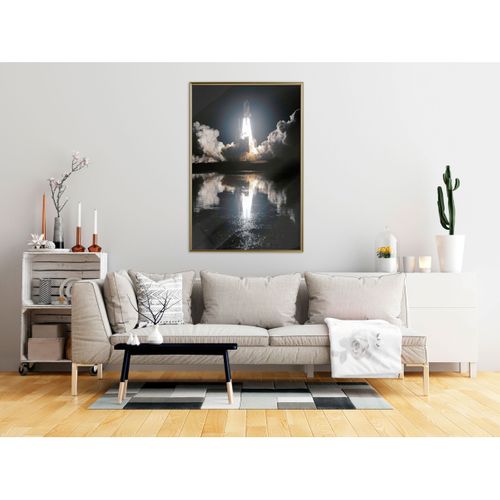 Affiche Murale Encadrée "into The Unknown" 40 X 60 Cm Doré