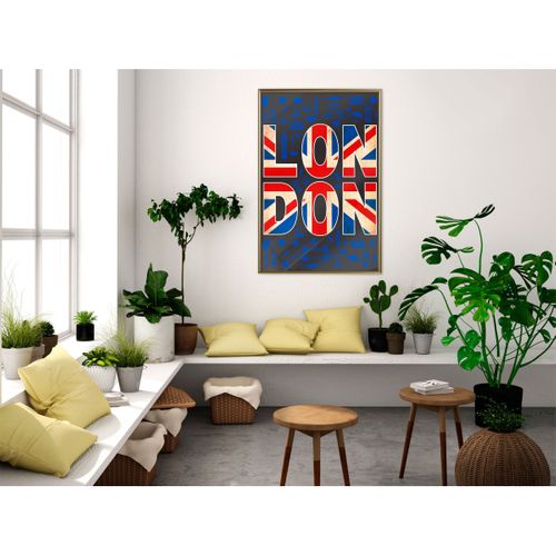 Affiche Murale Encadrée "london" 40 X 60 Cm Doré