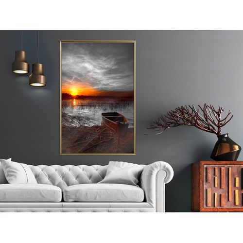 Affiche Murale Encadrée "rising Sun" 40 X 60 Cm Doré