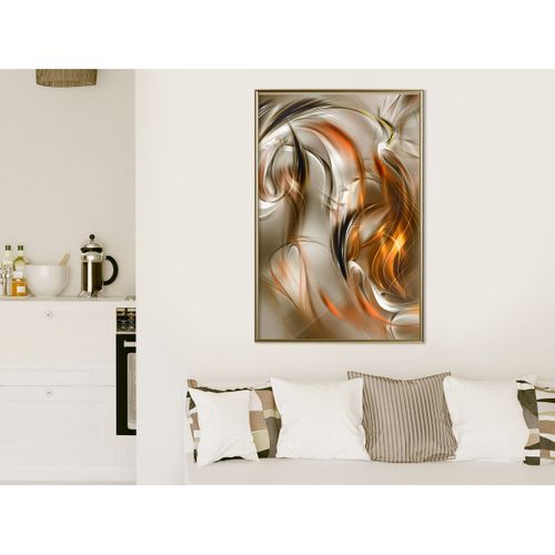Affiche Murale Encadrée "amber Breeze" 40 X 60 Cm Doré