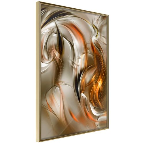 Affiche Murale Encadrée "amber Breeze" 30 X 42 Cm Doré