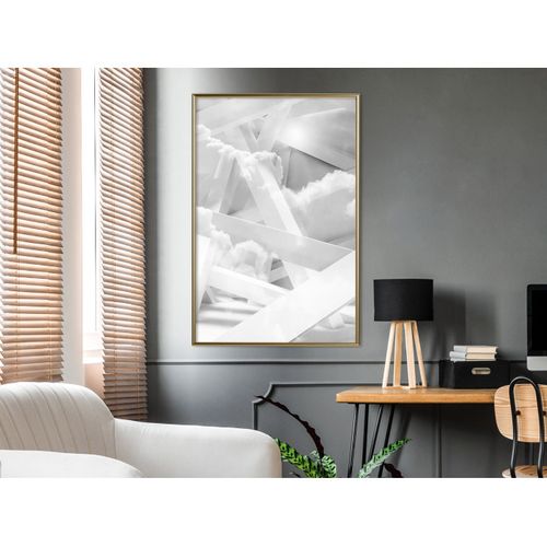 Affiche Murale Encadrée "scaffold In The Clouds" 40 X 60 Cm Doré