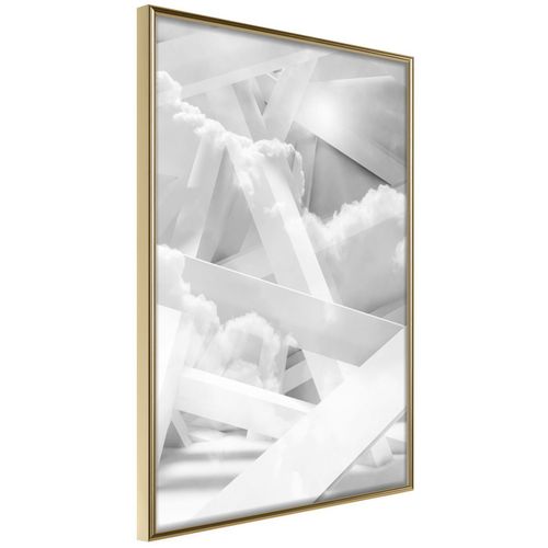 Affiche Murale Encadrée "scaffold In The Clouds" 21 X 30 Cm Doré