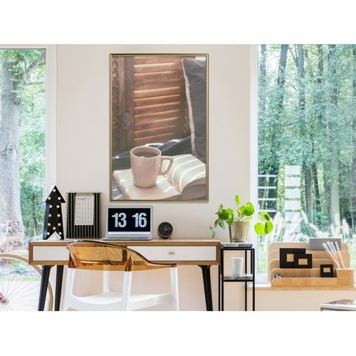 Affiche Murale Encadrée "sunday Morning" 40 X 60 Cm Doré