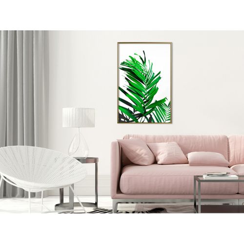 Affiche Murale Encadrée "emerald Palm" 40 X 60 Cm Doré