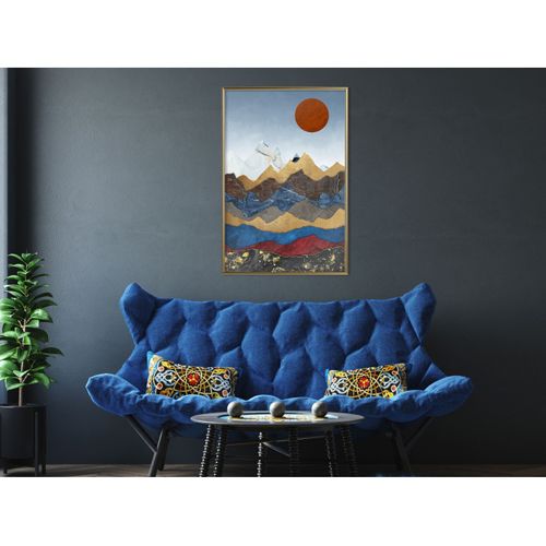 Affiche Murale Encadrée "red Sun" 40 X 60 Cm Doré