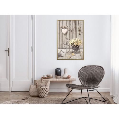 Affiche Murale Encadrée "retro Style" 40 X 60 Cm Doré