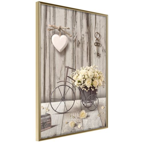 Affiche Murale Encadrée "retro Style" 40 X 60 Cm Doré