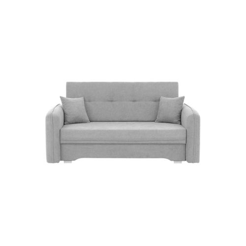 Canapé Convertible 2 Places Soraya En Tissu - Gris Perle