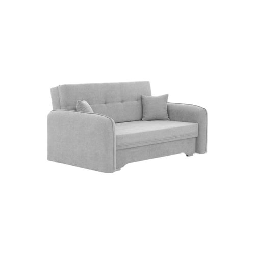 Canapé Convertible 2 Places Soraya En Tissu - Gris Perle