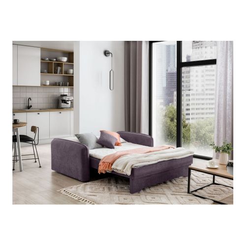 Canapé Convertible 2 Places Soraya En Tissu - Violet