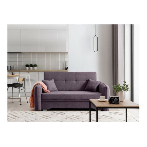 Canapé Convertible 2 Places Soraya En Tissu - Violet