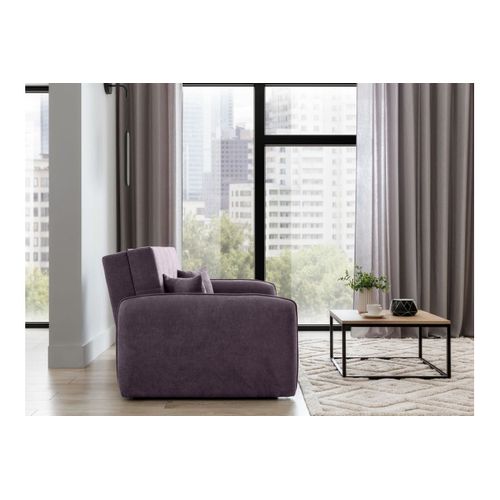 Canapé Convertible 2 Places Soraya En Tissu - Violet