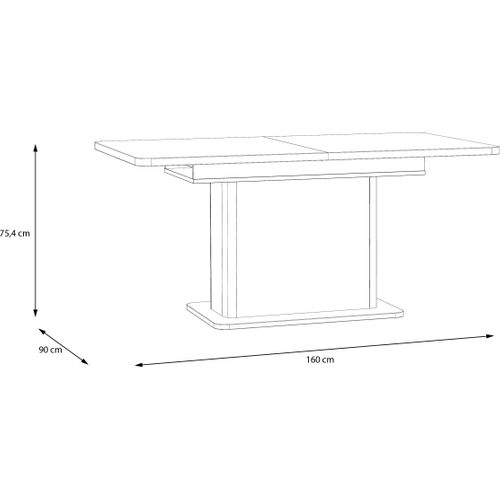 Table à Manger - Tam Wardiol - Extensible - Rectangulaire - 8 Personnes - 160-200 X 90 X 75,4 Cm