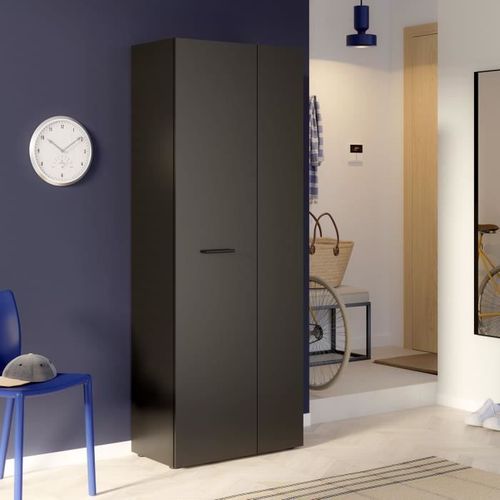 Armoire à Chaussures - Noir - 18 Paires - 68,7 X 36,5 X 181,1 Cm