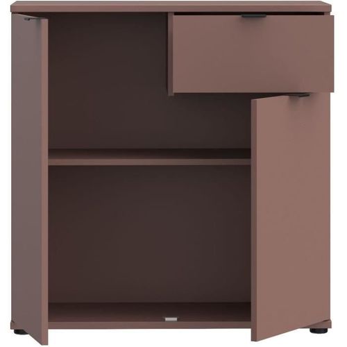 Commode - Ganymede - 2 Portes - 1 Tiroir - Terracotta - 80,1 X 34,1 X 82,3 Cm