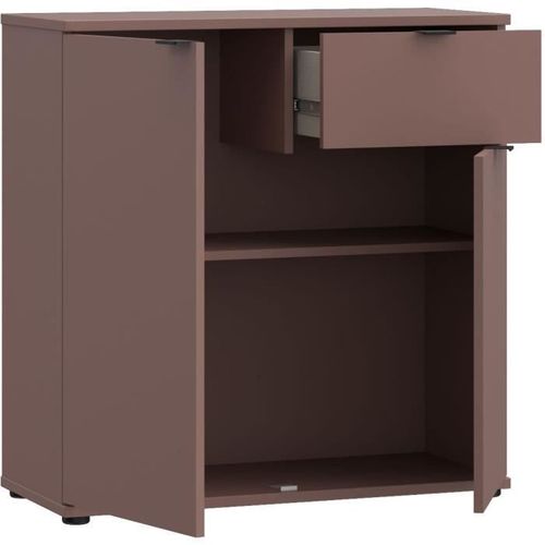 Commode - Ganymede - 2 Portes - 1 Tiroir - Terracotta - 80,1 X 34,1 X 82,3 Cm