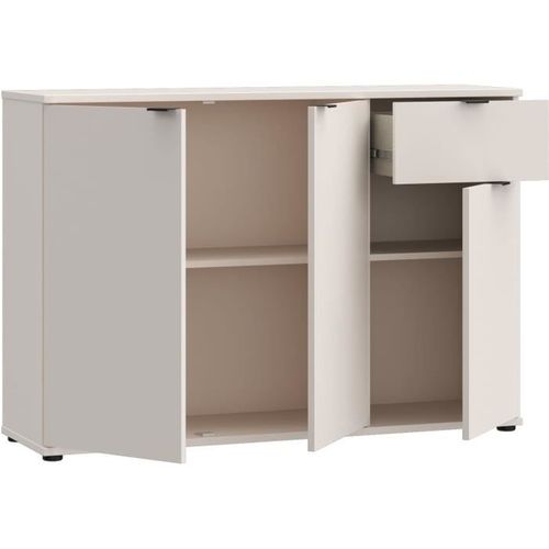 Commode - Ganymede - 3 Portes - 1 Tiroir - Sable - 119,8 X 34,1 X 82,3 Cm