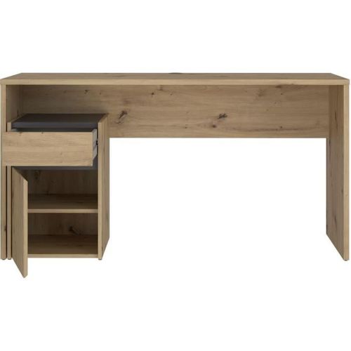Bureau Droit Modultrick - Chene/gris Foncé - 140 X 52,7 X 72,5 Cm