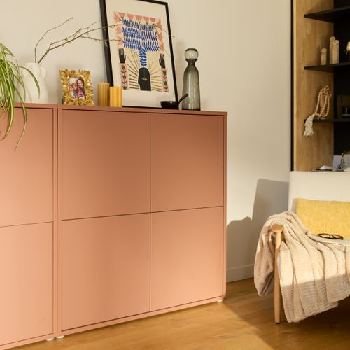 Buffet haut 4 portes CANELLE Terracotta