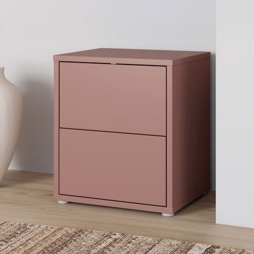 Chevet 2 tiroirs CANELLE terracotta