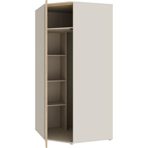 Armoire D'angle - Wexlin - Sable / Chene - 1 Porte Battante - 92,2 X 92,2 X 193,7 Cm