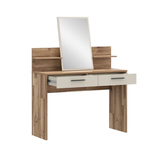 Coiffeuse RICCIANO imitation chêne et grège