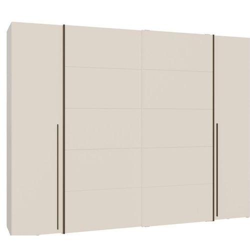 Armoire - Décor Sable- 2 Portes Battantes + 2 Portes Coulissantes -  L270 X P61 X H210cm - Narago