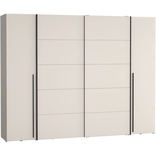 Armoire - Décor Sable- 2 Portes Battantes + 2 Portes Coulissantes -  L270 X P61 X H210cm - Narago