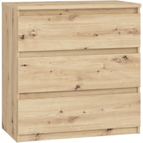 Commode Chelsea 3 Tiroirs L 77,2  X P 42  X H 79,9   Décor Chene Artisan
