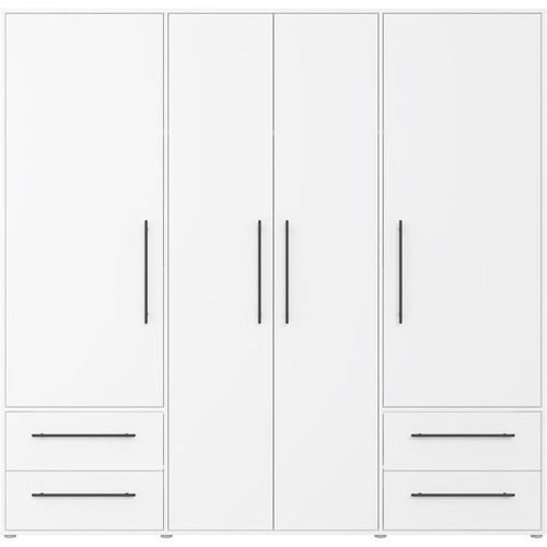 Armoire - Blanc Mat - 4 Portes Battantes - L205.9 X P58.8 X H 200cm - Mokkaris