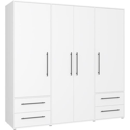 Armoire - Blanc Mat - 4 Portes Battantes - L205.9 X P58.8 X H 200cm - Mokkaris