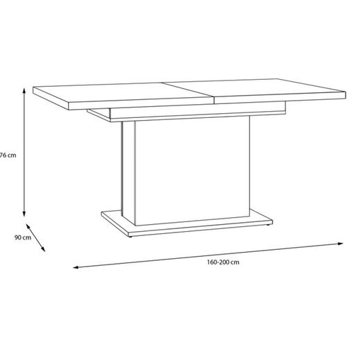 Elara Table à Manger Extensible 160–200 X 90 Cm Chêne Clair et Blanc Mat - Forte