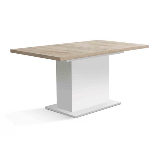Elara Table à Manger Extensible 160–200 X 90 Cm Chêne Clair et Blanc Mat - Forte