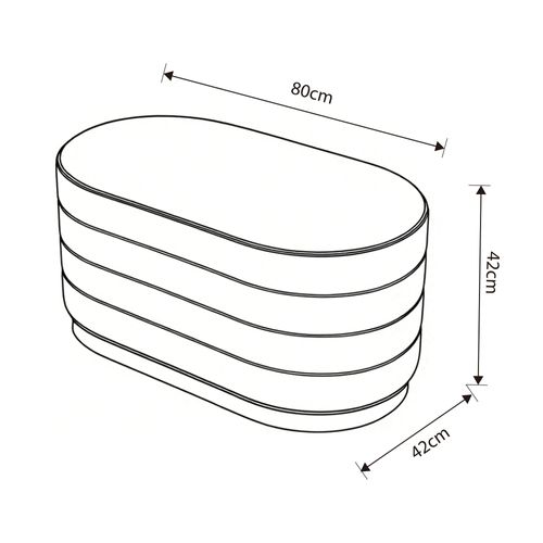 Banc En Velours Avec Rangement 80 Cm Bella Crème