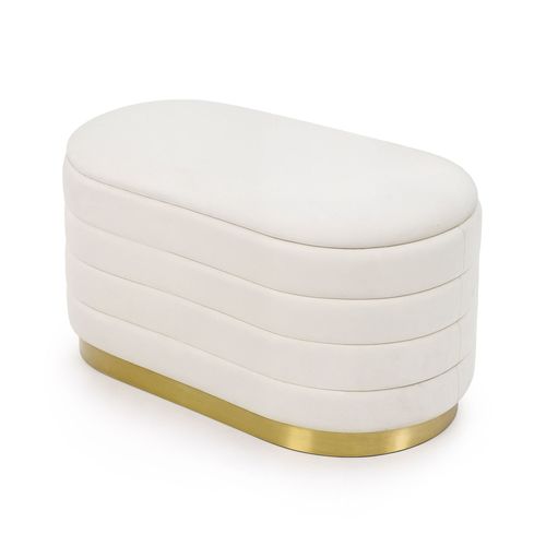 Banc En Velours Avec Rangement 80 Cm Bella Crème