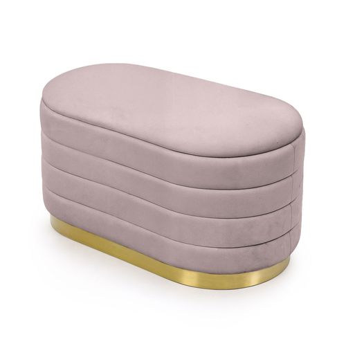 Banc En Velours Avec Rangement 80 Cm Bella Rose Poudré