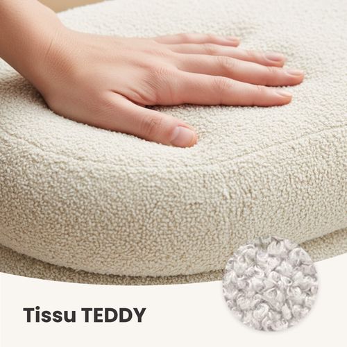 Banc En Tissu Teddy Avec Rangement 100 Cm Puffo Blanc Brumeux