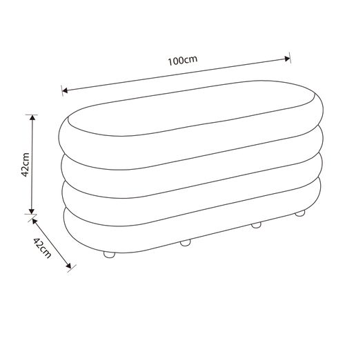Banc En Tissu Teddy Avec Rangement 100 Cm Puffo Blanc Brumeux