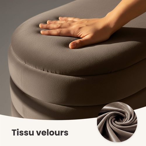 Banc En Velours Avec Rangement 100 Cm Puffo Marron